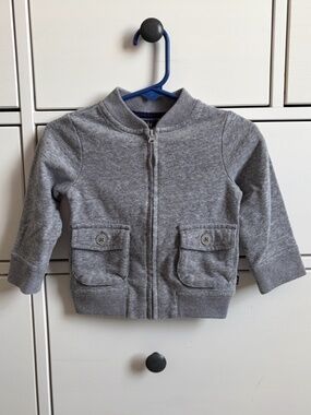 Osh Kosh B'Gosh Gray Sweater Jacket Size 12M Lightweight Fall Coat Spring Coat